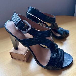 Franco Sarto Black Strappy Heels